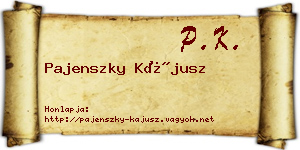 Pajenszky Kájusz névjegykártya